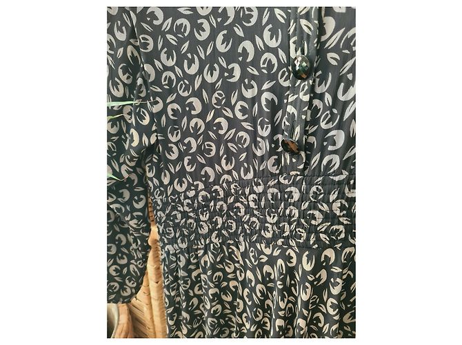 Valentino Seidenkleid Tie Dye Beige Grau Schwarz - Ansicht 9