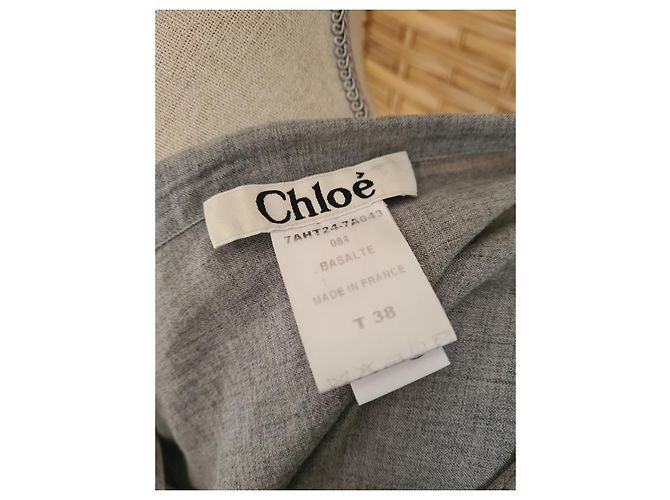 Camicetta Chloé Grigia in Cotone e Lana a Maniche Corte Grigio - vista 4