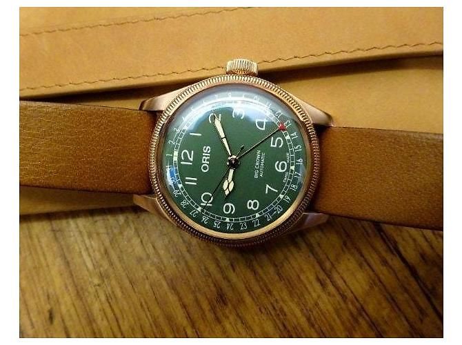 Oris Bronze Big Pointer Date 80th Anniversary Green Light brown - view 2