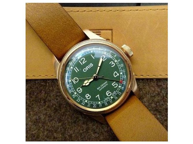 Oris Bronze Big Pointer Date 80th Anniversary Green Light brown - view 4