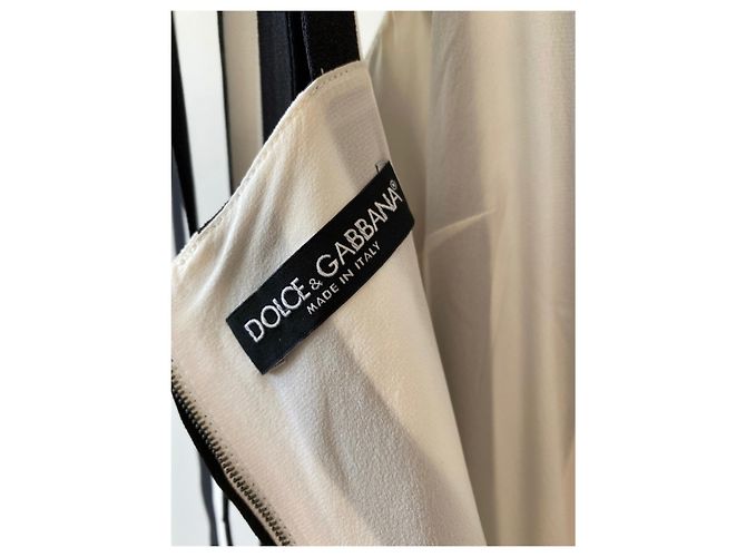 Dolce & Gabbana Gestreiftes Midi Kleid Schwarz Weiß - Ansicht 4