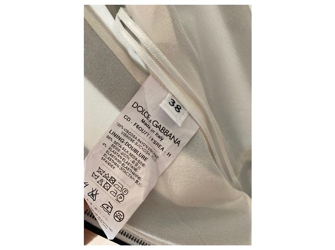 Dolce & Gabbana Gestreiftes Midi Kleid Schwarz Weiß - Ansicht 5