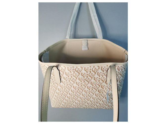 Borsa Shopping Coach in Tela Stampata e Pelle Beige e Marrone Gold hardware - vista 14