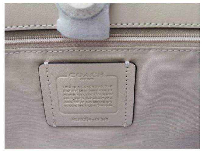 Borsa Shopping Coach in Tela Stampata e Pelle Beige e Marrone Gold hardware - vista 6