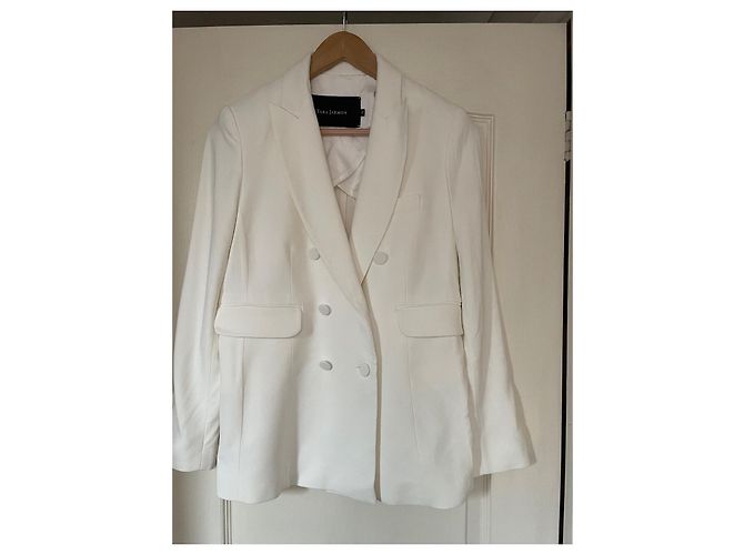 Tara Jarmon Blazer Perlweiß Acetat Größe 36 - Ansicht 5