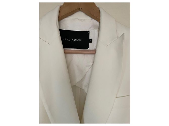 Tara Jarmon Blazer Perlweiß Acetat Größe 36 - Ansicht 7