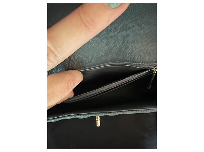 Chanel Mini Timeless Borsa in pelle granulata blu - vista 10