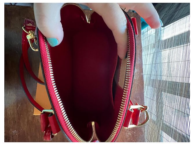 Louis Vuitton Alma BB Lackleder Kirschrot Monogramm - Ansicht 7