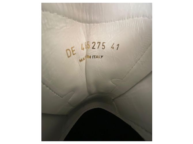 Tênis clássico Saint Laurent Lips Court em couro branco - vista 12