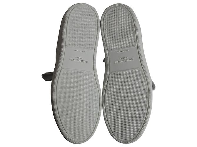 Tênis clássico Saint Laurent Lips Court em couro branco - vista 6