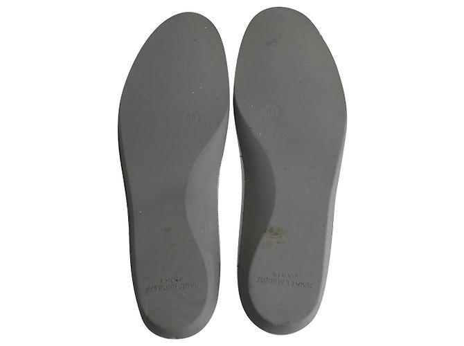 Tênis clássico Saint Laurent Lips Court em couro branco - vista 7