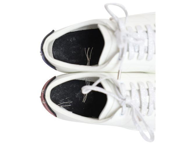 Tênis clássico Saint Laurent Lips Court em couro branco - vista 9