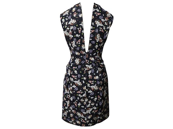 Abito slim fit floreale Erdem in cotone multicolor Stampa python - vista 3