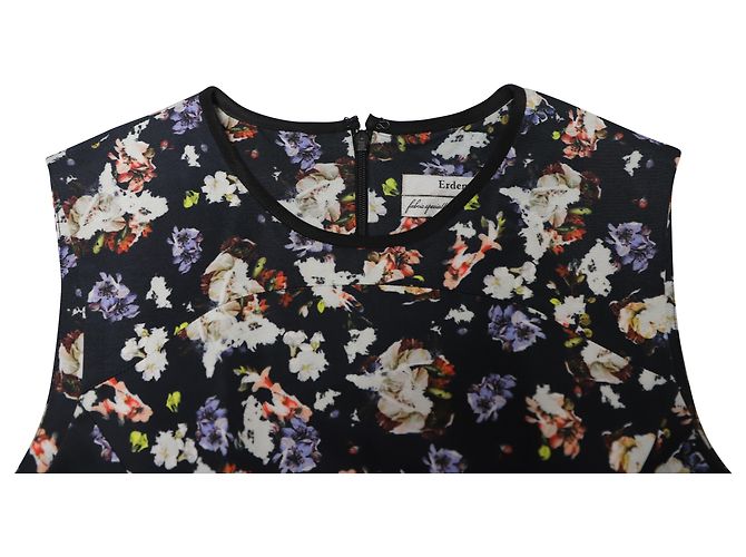 Abito slim fit floreale Erdem in cotone multicolor Stampa python - vista 6
