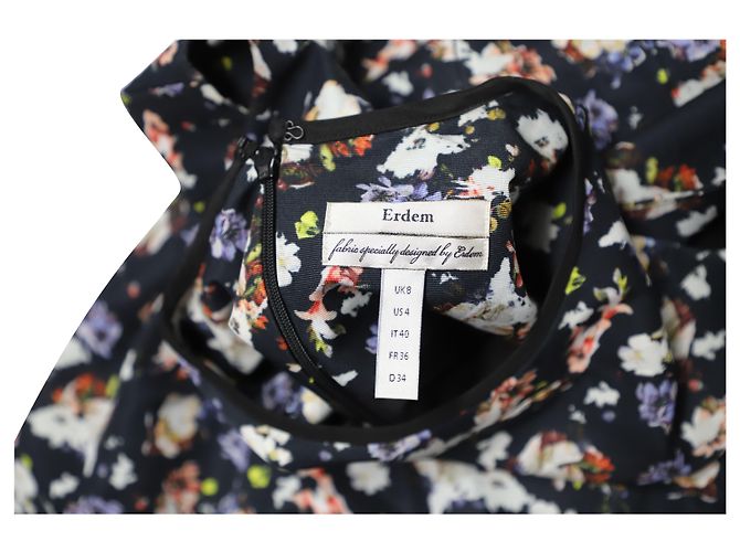 Abito slim fit floreale Erdem in cotone multicolor Stampa python - vista 7