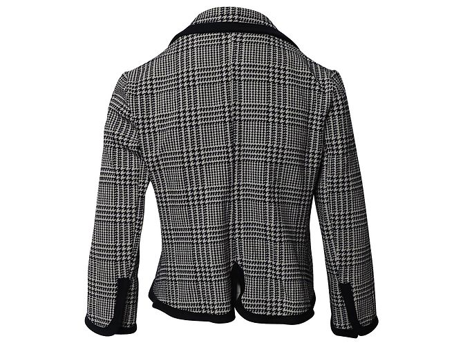 Giacca corta Marni a quadri in cotone nero - vista 3