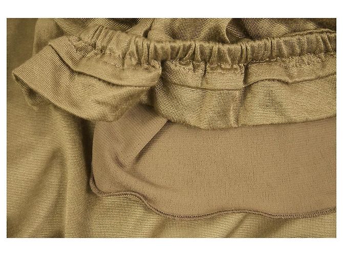 Yves Saint Laurent Midi-Kurzarmkleid aus Viskose-Baumwolle mit Spitzenrüschen, Größe S - Ansicht 8