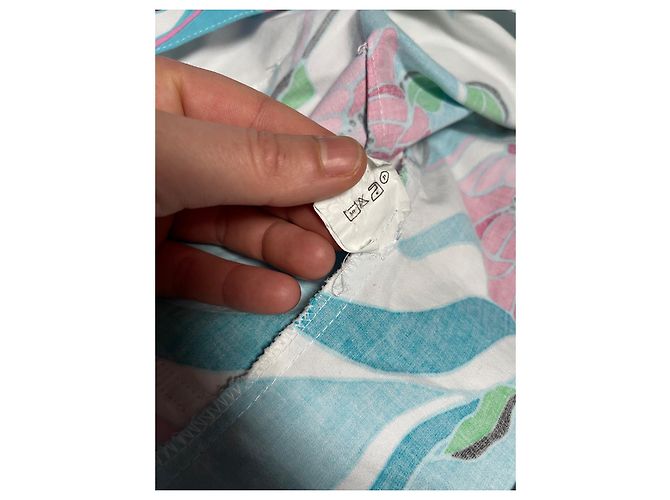 Autre Marque Dixie Blumenmuster Taillierte Jacke Weiß Rosa Blau Pink Grün - Ansicht 3