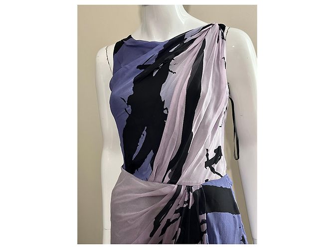 Diane Von Furstenberg DvF Allistair Seidenkleid mit „Sleeping Willow“-Muster Mehrfarben - Ansicht 2