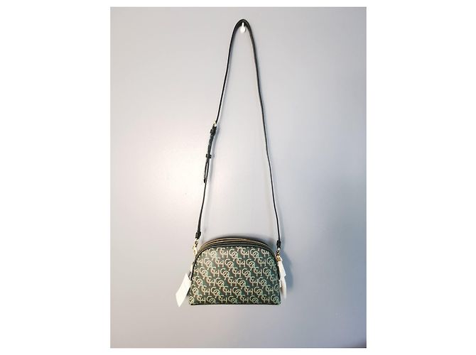 Borsa a tracolla Coach in pelle verde e tela stampata Marrone Verde scuro Gold hardware - vista 2