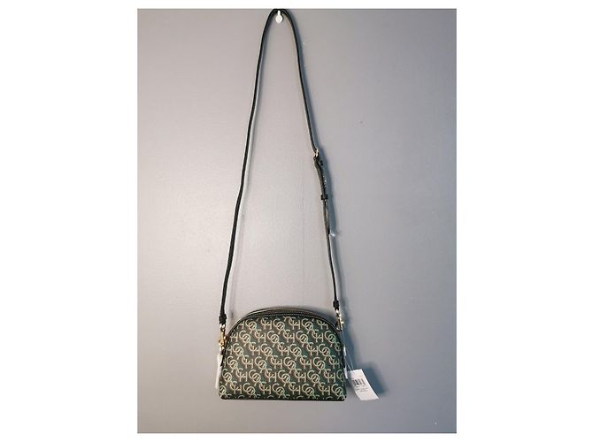 Borsa a tracolla Coach in pelle verde e tela stampata Marrone Verde scuro Gold hardware - vista 5