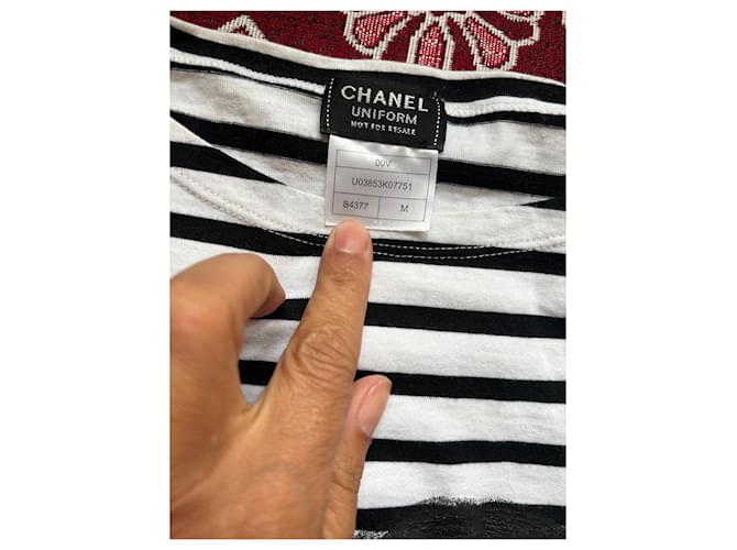 Chanel Cime Bianco Blu navy - vista 3