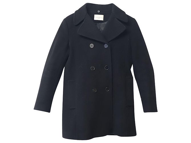 Peacoat petto foderato Sandro Paris in lana nera Nero - vista 4
