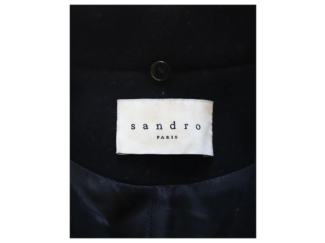 Peacoat petto foderato Sandro Paris in lana nera Nero - vista 7