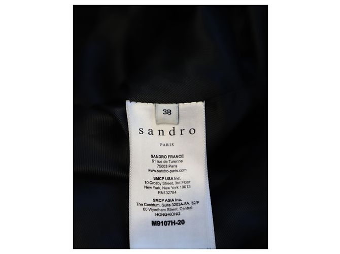 Peacoat petto foderato Sandro Paris in lana nera Nero - vista 8