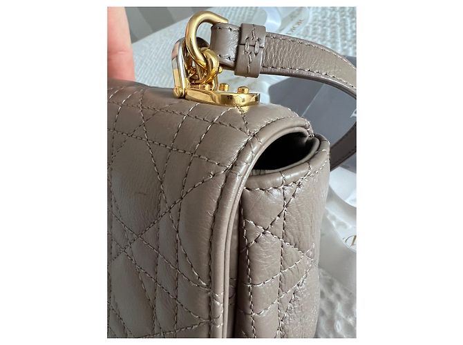 Borsa a mano Christian Dior Caro in pelle marrone - vista 3