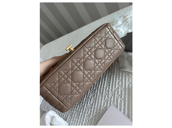 Borsa a mano Christian Dior Caro in pelle marrone - vista 5