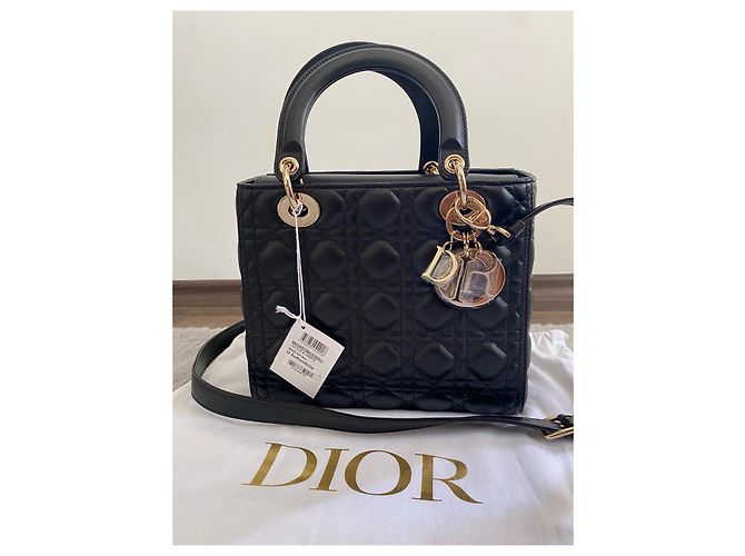 Borsa Lady Dior Dior in pelle d'agnello nera Nero - vista 11