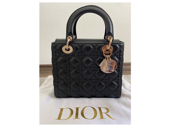 Borsa Lady Dior Dior in pelle d'agnello nera Nero - vista 2