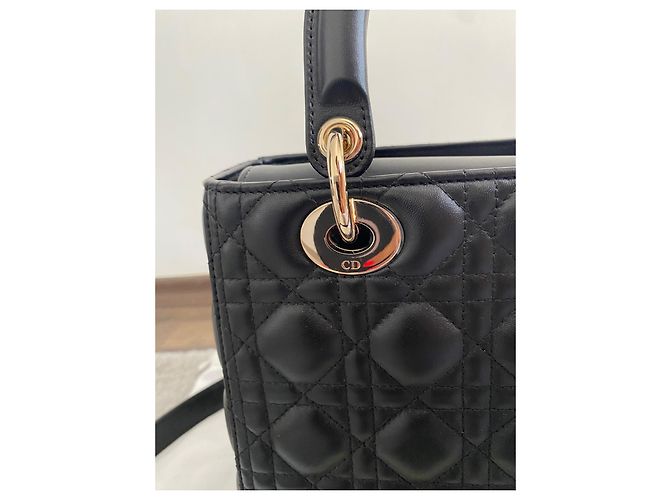 Borsa Lady Dior Dior in pelle d'agnello nera Nero - vista 5