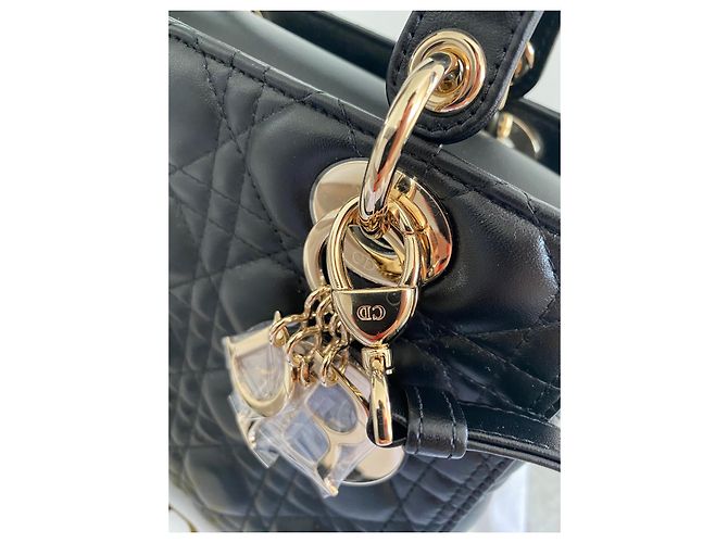 Borsa Lady Dior Dior in pelle d'agnello nera Nero - vista 6