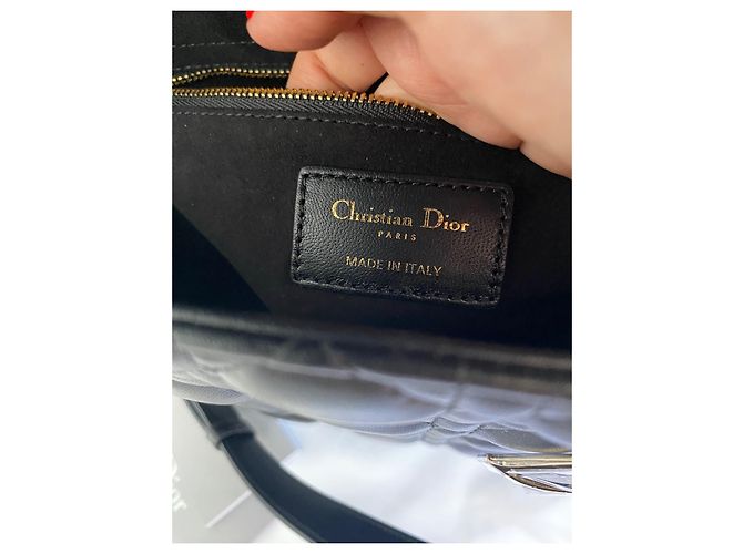 Borsa Lady Dior Dior in pelle d'agnello nera Nero - vista 8
