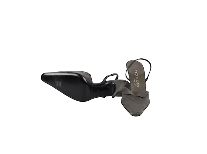 Sergio Rossi Mule Heels Slingback Grigio - vista 7