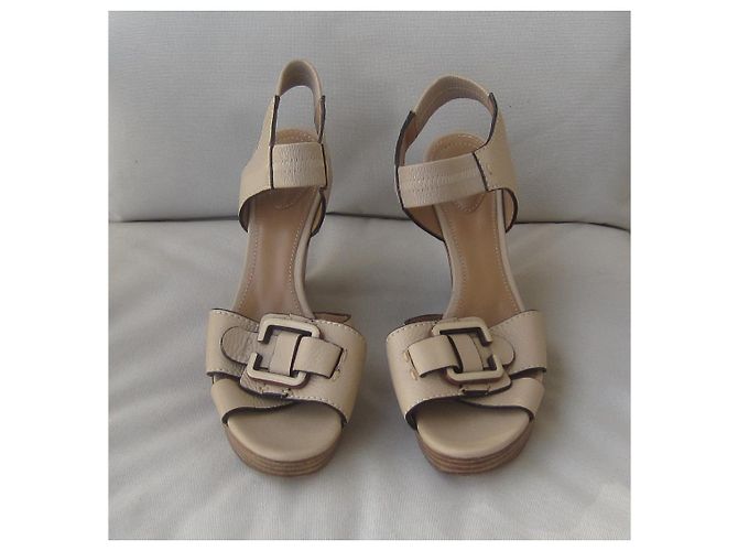 Sandali con zeppa Chloé in pelle beige - vista 8