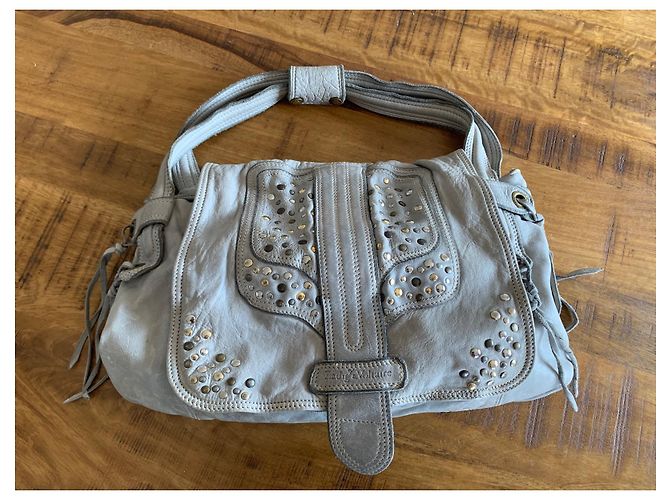 Borsa a mano Zadig & Voltaire Hippy Custom in pelle grigia Grigio - vista 2