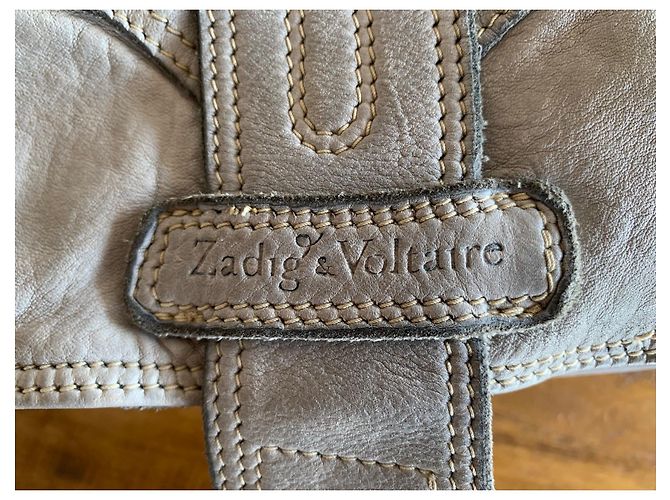Borsa a mano Zadig & Voltaire Hippy Custom in pelle grigia Grigio - vista 3