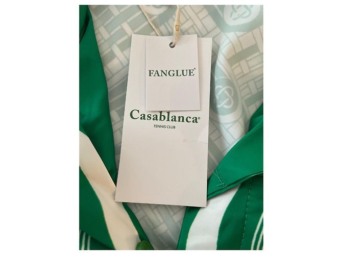 Camicia Casablanca Tennis Club in cotone verde - vista 4