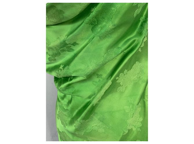 Autre Marque Vestido de viscosa verde satinado Giuseppe Di Morabito - vista 3