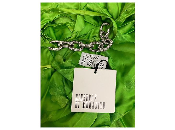 Autre Marque Vestido de viscosa verde satinado Giuseppe Di Morabito - vista 4