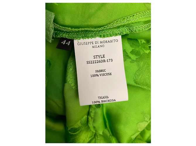 Autre Marque Vestido de viscosa verde satinado Giuseppe Di Morabito - vista 7