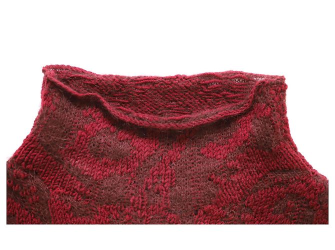 Mini Abito Dolcevita Etro Paisley Jacquard in Lana Rosso - vista 4