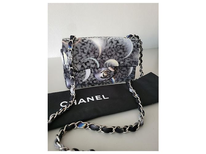 Timeless Chanel Paillettes Mini Rettangolare Nero Multicolore - vista 6