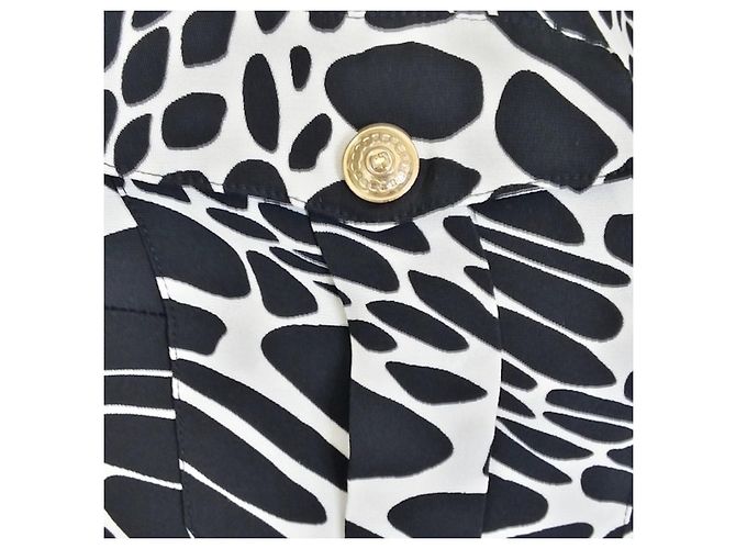Diane Von Furstenberg DvF Agness Vestido de crepé grueso estampado Negro Blanco - vista 2