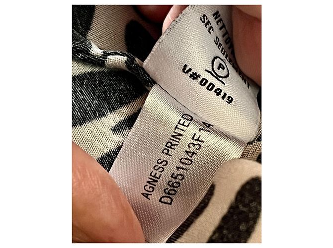 Diane Von Furstenberg DvF Agness Vestido de crepé grueso estampado Negro Blanco - vista 6