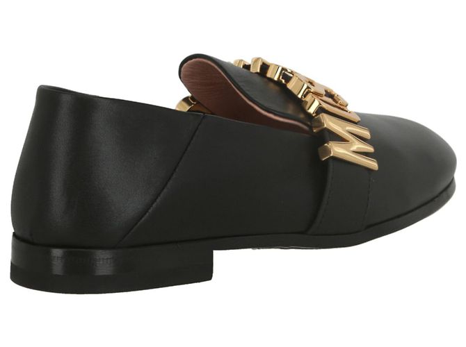 Mocassini in pelle con logo Moschino - vista 3