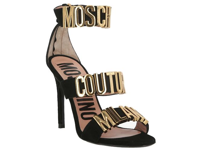 Moschino Ledersandalen mit Logo und Buchstaben - Ansicht 2